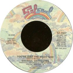 The Salsoul Orchestra You're Just The Right Size USED VINYL 7INCH 45 RPM SINGLE PROMO STYRENE