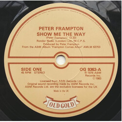 Peter Frampton Show Me The Way / Baby I Love Your Way USED VINYL 7INCH SINGLE 45 RPM