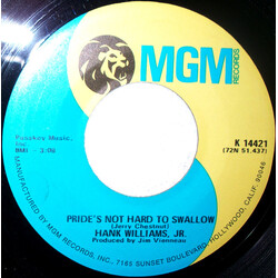 Hank Williams Jr. Pride's Not Hard To Swallow / Hamburger Steak, Holiday Inn USED VINYL 7INCH 45 RPM