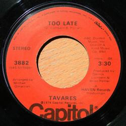 Tavares Too Late / Leave It Up To The Lady USED VINYL 7INCH 45 RPM STEREO
