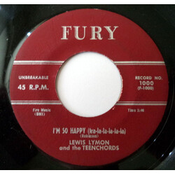 Lewis Lymon & The Teenchords I'm So Happy (Tra-La-La-La-La-La) USED VINYL 7INCH 45 RPM SINGLE MONO