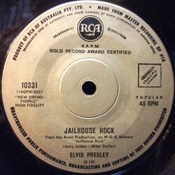 Elvis Presley Jailhouse Rock / Treat Me Nice USED VINYL 7INCH 45 RPM SINGLE REISSUE