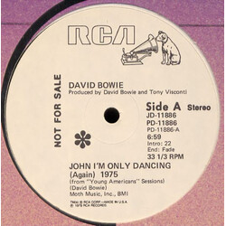 David Bowie John I'm Only Dancing (Again) 1975 / Golden Years USED VINYL 12INCH PROMO STEREO