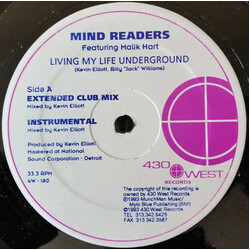 Mind Readers / Malik Hart Living My Life Underground USED VINYL 12INCH 33 S RPM