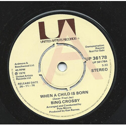 Bing Crosby When A Child Is Born Vinyl 7" USED
