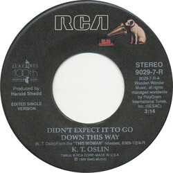 K.T. Oslin Didn't Expect It To Go Down This Way Vinyl 7" USED