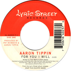 Aaron Tippin For You I Will USED VINYL 7INCH 45 RPM SINGLE