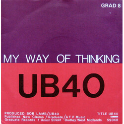 UB40 I Think Its Going To Rain Today / My Way Of Thinking VINYL 7" USED