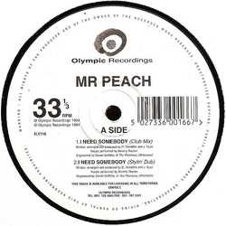 Mr. Peach I Need Somebody VINYL 12" USED