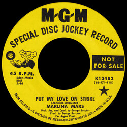 Marlina Mars Put My Love On Strike USED VINYL 7INCH 45 RPM PROMO SINGLE