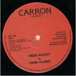 Oniel Clarke Fresh Agony / Just Say Who Vinyl 12" USED