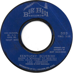 Lou Johnson Kentucky Bluebird (Send A Message To Martha) / The Last One To Be Loved USED VINYL 7INCH 45 RPM SINGLE STYRENE