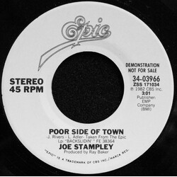 Joe Stampley Poor Side Of Town USED VINYL 7INCH SINGLE PROMO
