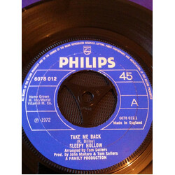 Sleepy Hollow (4) Take Me Back USED VINYL 7INCH 45 RPM