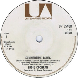 Eddie Cochran Summertime Blues USED VINYL 7INCH 45 RPM SINGLE