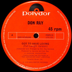Don Ray Got To Have Loving / Midnight Madness USED VINYL 12INCH 45 RPM LIMITED EDITION
