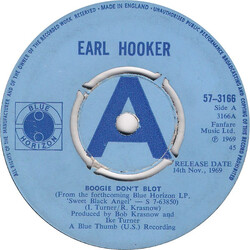 Earl Hooker Boogie, Don't Blot! USED VINYL 7INCH 45 RPM SINGLE PROMO