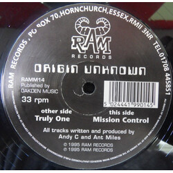 Origin Unknown Truly One / Mission Control VINYL 12" USED