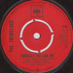 The Tremeloes Suddenly You Love Me / As You Are USED VINYL 7INCH 45 RPM SINGLE