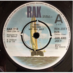 Jan And Joey Run Joey Run / The Girl I Used To Know USED VINYL 7INCH 45 RPM SINGLE PROMO