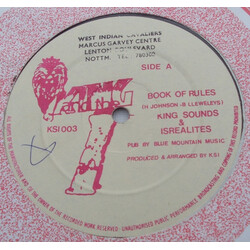 King Sounds And The Israelites Book Of Rules Vinyl 12" USED