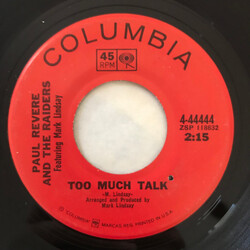 Paul Revere & The Raiders / Mark Lindsay Too Much Talk USED VINYL 7INCH 45 RPM SINGLE MONO