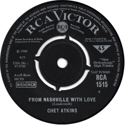 Chet Atkins From Nashville With Love USED VINYL 7INCH 45 RPM SINGLE