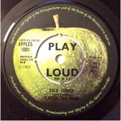 The Plastic Ono Band Cold Turkey USED VINYL 7INCH 45 RPM SINGLE REPRESS