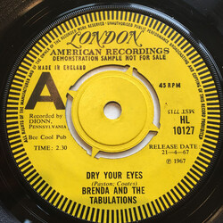 Brenda & The Tabulations Dry Your Eyes USED VINYL 7INCH 45 RPM PROMO