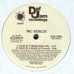 MC Serch Daze In A Weak USED VINYL 12INCH 33 S RPM PROMO STEREO