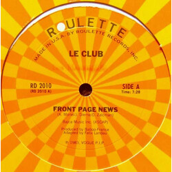 Le Club Front Page News USED VINYL 12INCH 33 S RPM