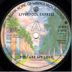 Liverpool Express You Are My Love Vinyl 7" USED