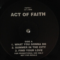 Act Of Faith What You Gonna Do USED VINYL 12INCH PROMO 33 S RPM