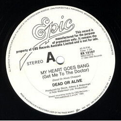 Dead Or Alive My Heart Goes Bang (Get Me To The Doctor) USED VINYL 12INCH 45 RPM SINGLE PROMO