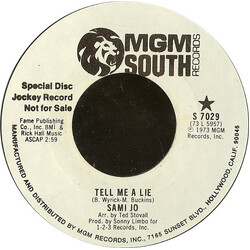 Sami Jo Tell Me A Lie / Stay Where You Are USED VINYL 7INCH 45 RPM PROMO