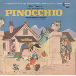 Jiminy Cricket Walt Disney's Story And Songs From Pinocchio Vinyl LP USED