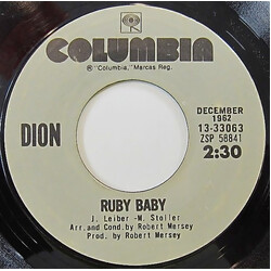 Dion (3) Ruby Baby / Donna The Prima Donna USED VINYL 7INCH 45 RPM SINGLE REISSUE