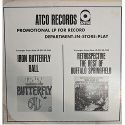 Iron Butterfly / Buffalo Springfield ATCO Records Promotional LP for Record Department-In-Store-Play Vinyl LP USED