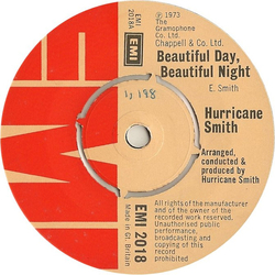 Hurricane Smith Beautiful Day, Beautiful Night Vinyl 7" USED