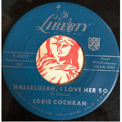 Eddie Cochran Hallelujah, I Love Her So / Little Angel USED VINYL 7INCH 45 RPM