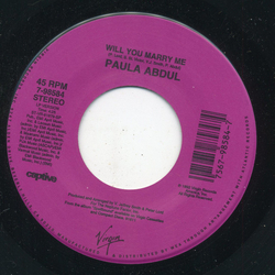 Paula Abdul Will You Marry Me? Vinyl 7" USED