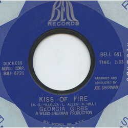 Georgia Gibbs Kiss of Fire / Blue Grass USED VINYL 7INCH 45 RPM SINGLE STYRENE