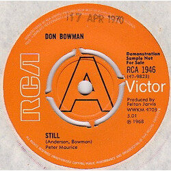 Don Bowman Still USED VINYL 7INCH 45 RPM SINGLE PROMO