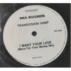 Transvision Vamp I Want Your Love USED VINYL 12INCH 45 RPM ADVANCE