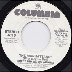 Manhattans / Regina Belle Where Did We Go Wrong? Vinyl 7" USED
