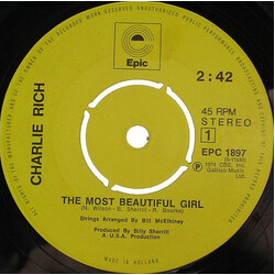 Charlie Rich The Most Beautiful Girl USED VINYL 7INCH 45 RPM SINGLE STEREO
