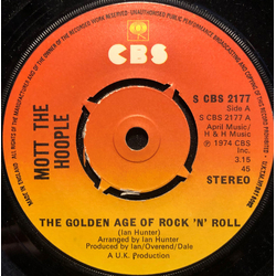 Mott The Hoople The Golden Age Of Rock 'N' Roll Vinyl 7" USED