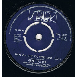 Gene Latter Sign On The Dotted Line USED VINYL 7INCH REISSUE