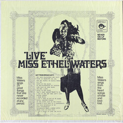 Ethel Waters 'Live' Miss Ethel Waters Vinyl LP USED