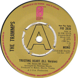 The Trammps Trusting Heart (DJ Version)/ Trusing Heart USED VINYL 7INCH 45 RPM SINGLE PROMO STEREO MONO